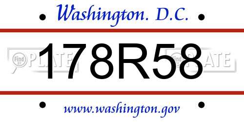 178R58 District Of Columbia License Plate