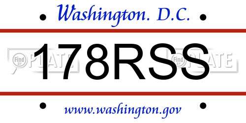 178RSS District Of Columbia License Plate