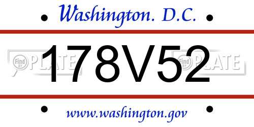 178V52 District Of Columbia License Plate