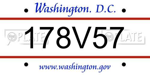 178V57 District Of Columbia License Plate