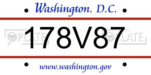 178V87 District Of Columbia License Plate
