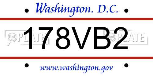 178VB2 District Of Columbia License Plate