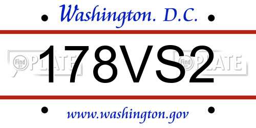 178VS2 District Of Columbia License Plate