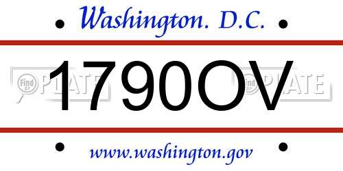 1790OV District Of Columbia License Plate