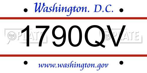 1790QV District Of Columbia License Plate