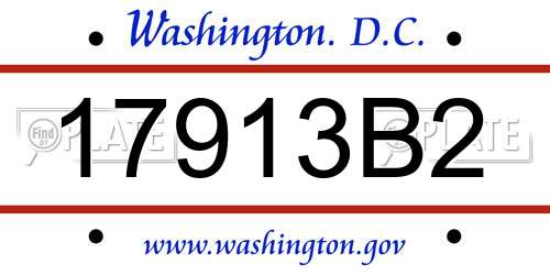 17913B2 District Of Columbia License Plate