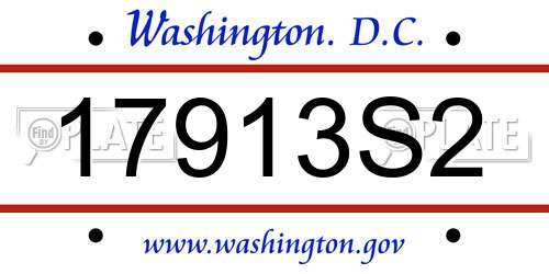 17913S2 District Of Columbia License Plate