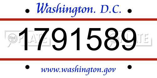 1791589 District Of Columbia License Plate
