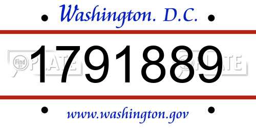 1791889 District Of Columbia License Plate