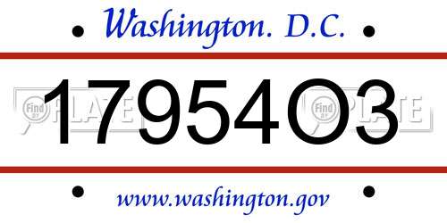 17954O3 District Of Columbia License Plate