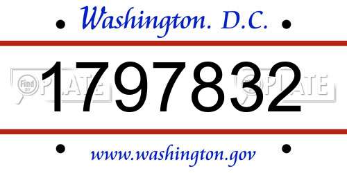 1797832 District Of Columbia License Plate