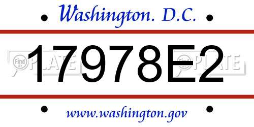 17978E2 District Of Columbia License Plate