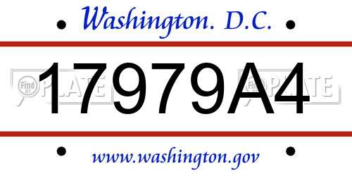 17979A4 District Of Columbia License Plate