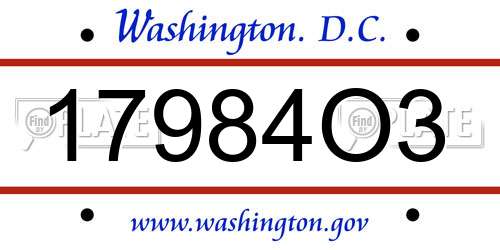 17984O3 District Of Columbia License Plate