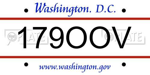 179OOV District Of Columbia License Plate