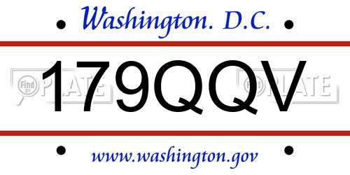 179QQV District Of Columbia License Plate