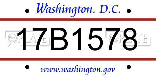 17B1578 District Of Columbia License Plate