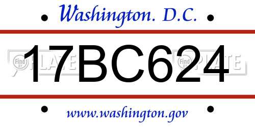 17BC624 District Of Columbia License Plate