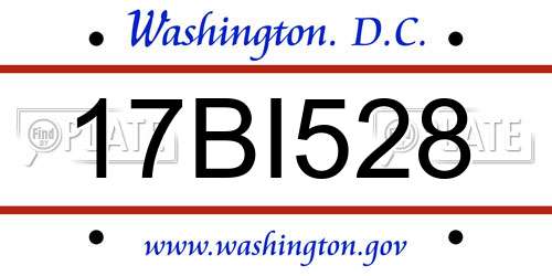 17BI528 District Of Columbia License Plate