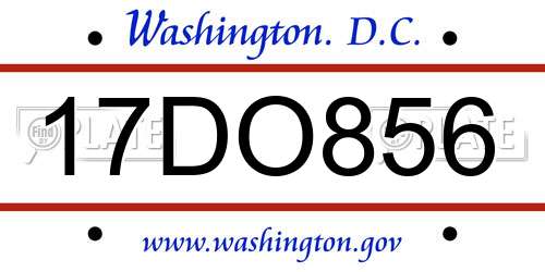 17DO856 District Of Columbia License Plate