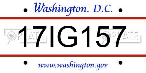 17IG157 District Of Columbia License Plate