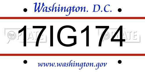 17IG174 District Of Columbia License Plate