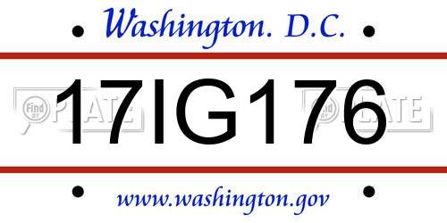 17IG176 District Of Columbia License Plate
