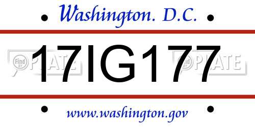 17IG177 District Of Columbia License Plate