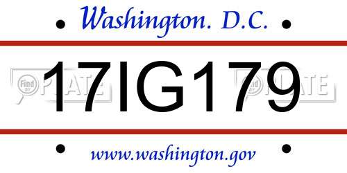 17IG179 District Of Columbia License Plate