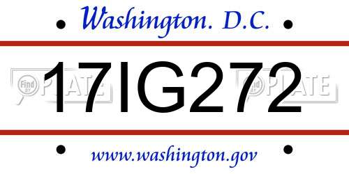 17IG272 District Of Columbia License Plate
