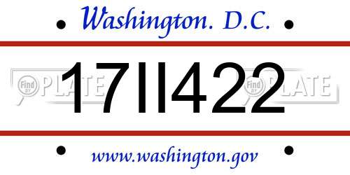 17II422 District Of Columbia License Plate