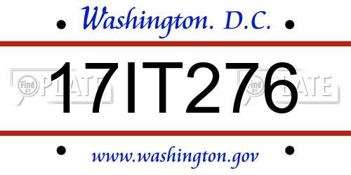 17IT276 District Of Columbia License Plate