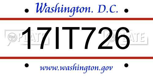17IT726 District Of Columbia License Plate