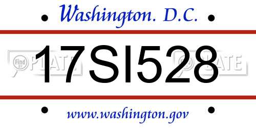 17SI528 District Of Columbia License Plate