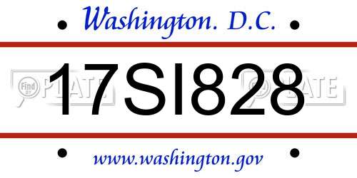 17SI828 District Of Columbia License Plate