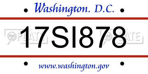 17SI878 District Of Columbia License Plate