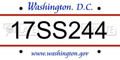 17SS244 District Of Columbia License Plate