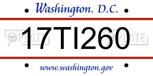 17TI260 District Of Columbia License Plate