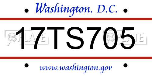 17TS705 District Of Columbia License Plate