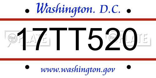 17TT520 District Of Columbia License Plate