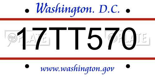 17TT570 District Of Columbia License Plate