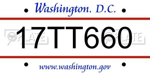 17TT660 District Of Columbia License Plate