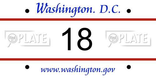 18 District Of Columbia License Plate