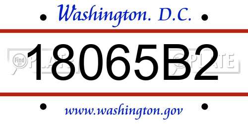 18065B2 District Of Columbia License Plate