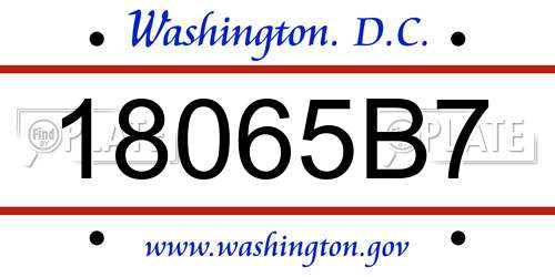 18065B7 District Of Columbia License Plate