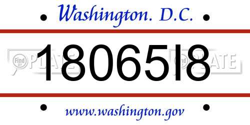 18065I8 District Of Columbia License Plate