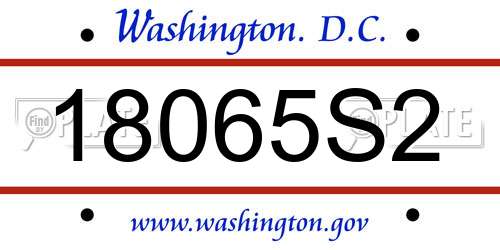 18065S2 District Of Columbia License Plate