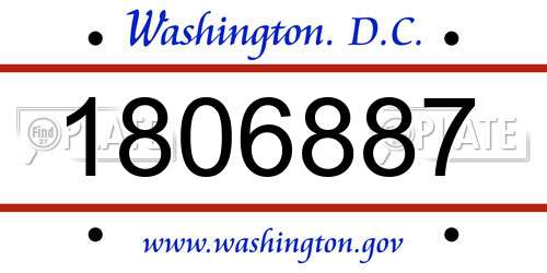 1806887 District Of Columbia License Plate