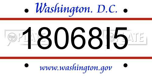 18068I5 District Of Columbia License Plate