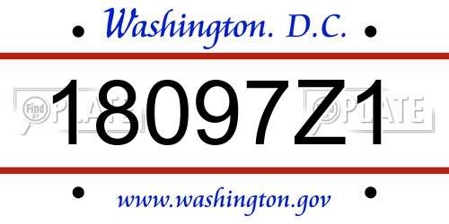 18097Z1 District Of Columbia License Plate